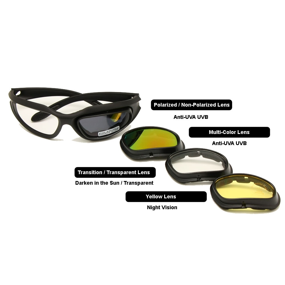 Polarized Army Goggles 4 Lens Kit Tactical