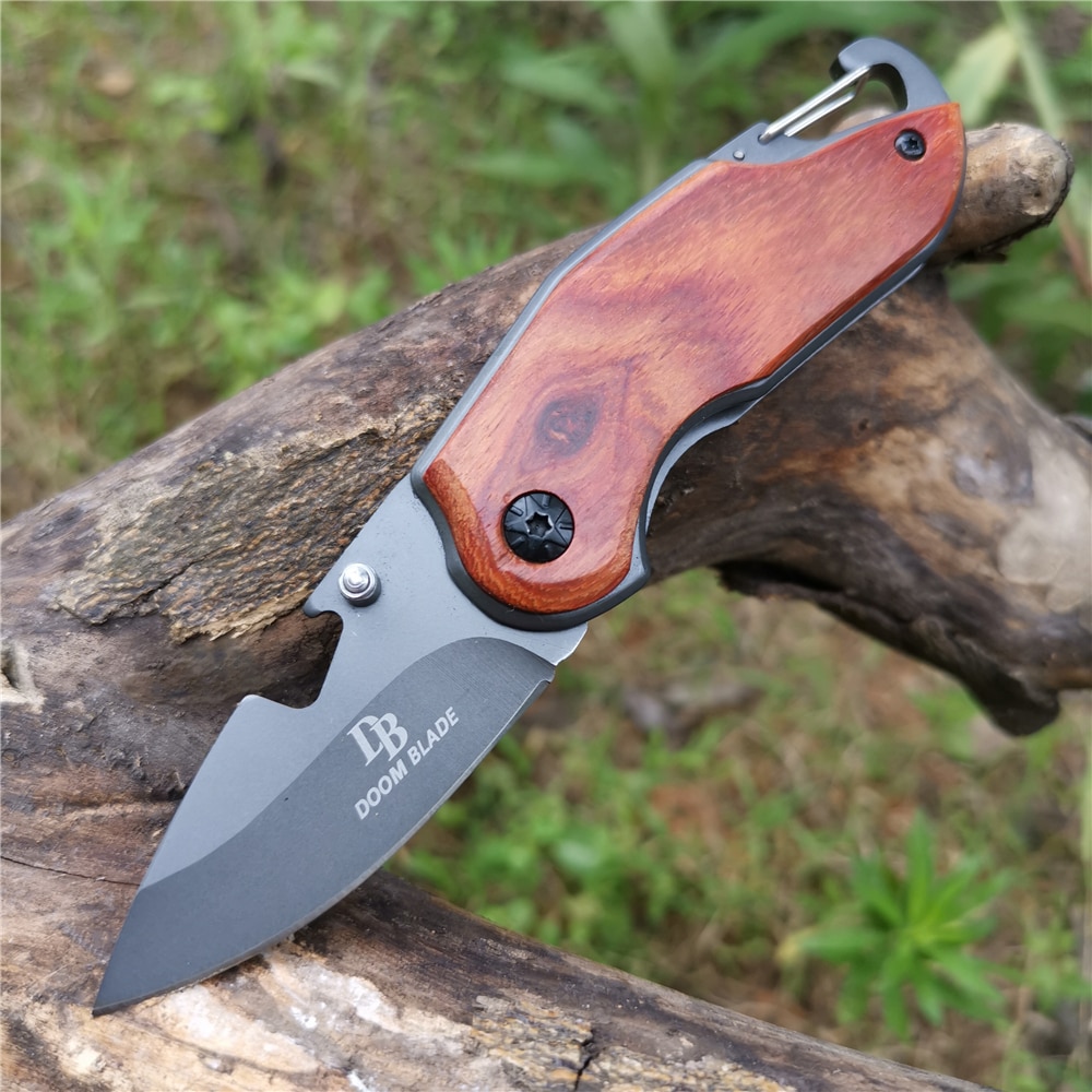 Mini Folding Knife Wood Handle Tactical EDC Tool – Tactical